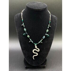 Snake Necklace with Crystals by Neanie-Bot - Free Shipping